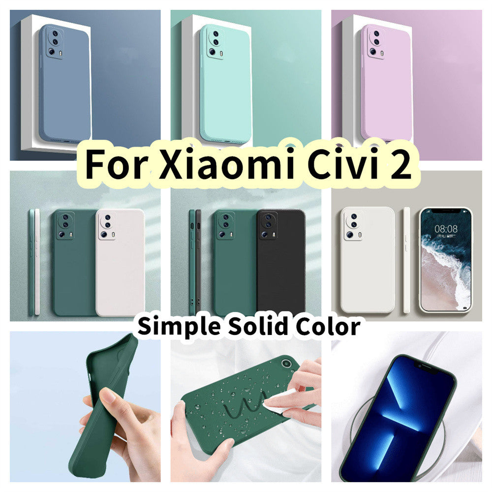 For Xiaomi Civi 2 Cover Drop and wear resistant Silicone Full Case Classic Simple Solid Color Phone Case Cover