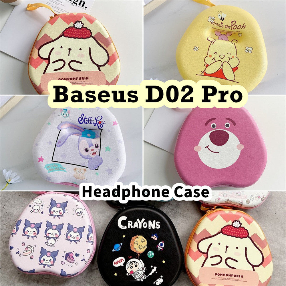 For Baseus D02 Pro Headphone Case Cartoon Creative Patterns Headset Earpads Storage Bag Casing Box