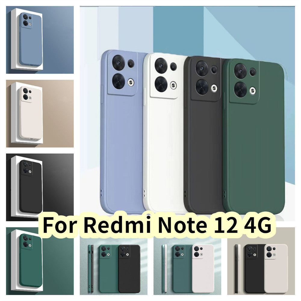 For Redmi Note 12 4G Cover Drop and wear resistant Silicone Full Case Classic Simple Solid Color Phone Case Cover