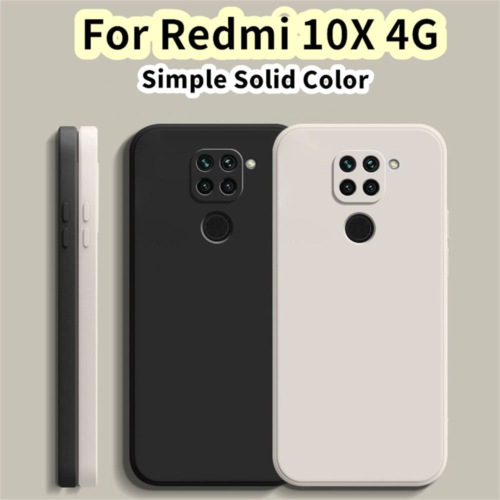 For Redmi 10X 4G Cover Drop and wear resistant Silicone Full Case Classic Simple Solid Color Phone Case Cover