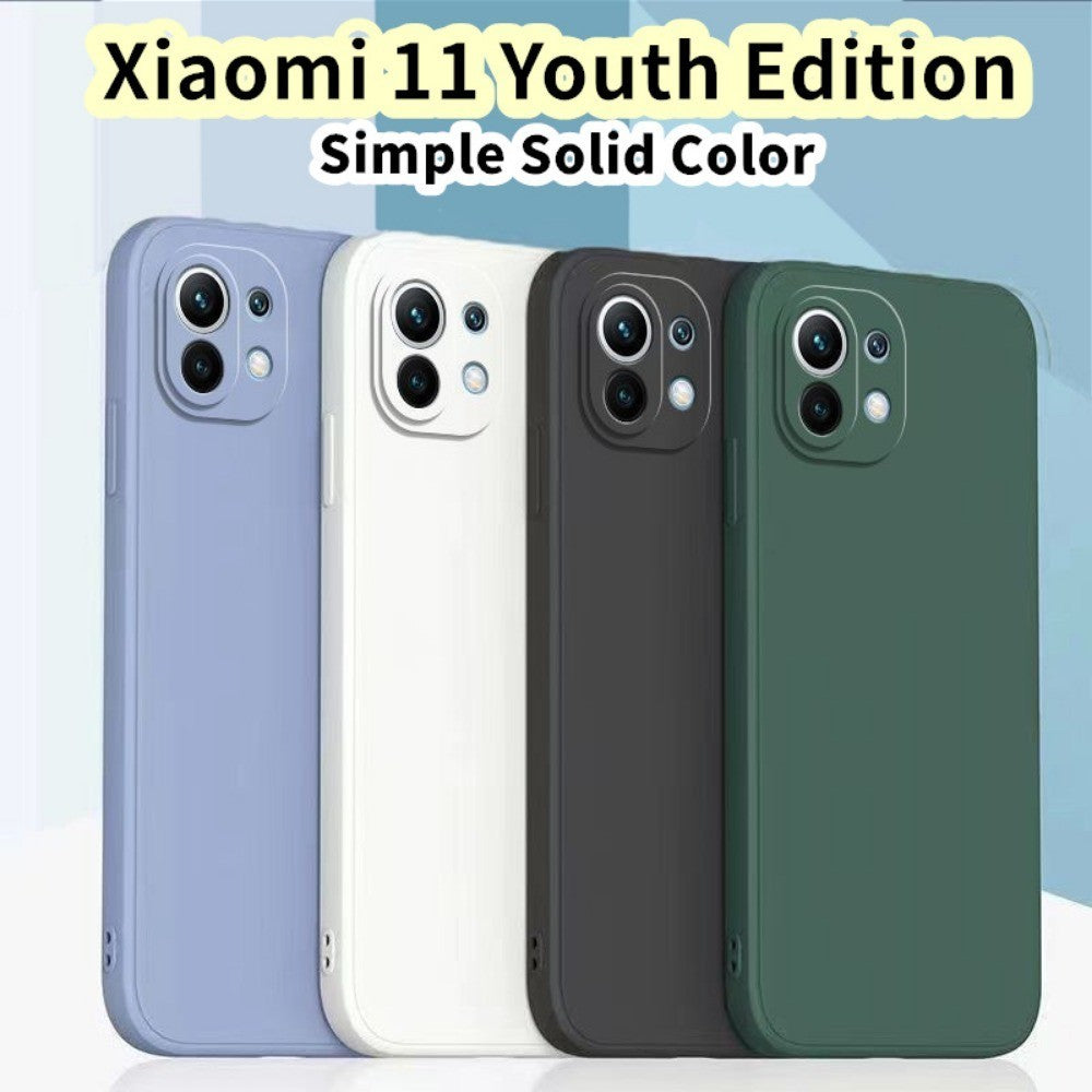 For Xiaomi 11 Youth Edition Cover Drop and wear resistant Silicone Full Case Classic Simple Solid Color Phone Case Cover