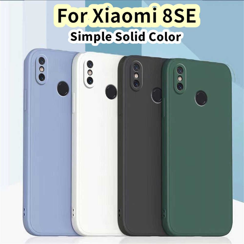 For Xiaomi 8SE Cover Drop and wear resistant Silicone Full Case Classic Simple Solid Color Phone Case Cover