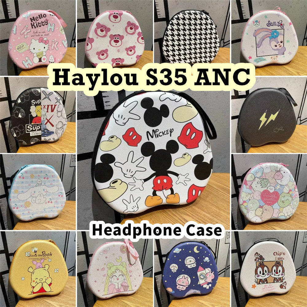 For Haylou S35 ANC Headphone Case Cartoon Creative Patterns Headset Earpads Storage Bag Casing Box
