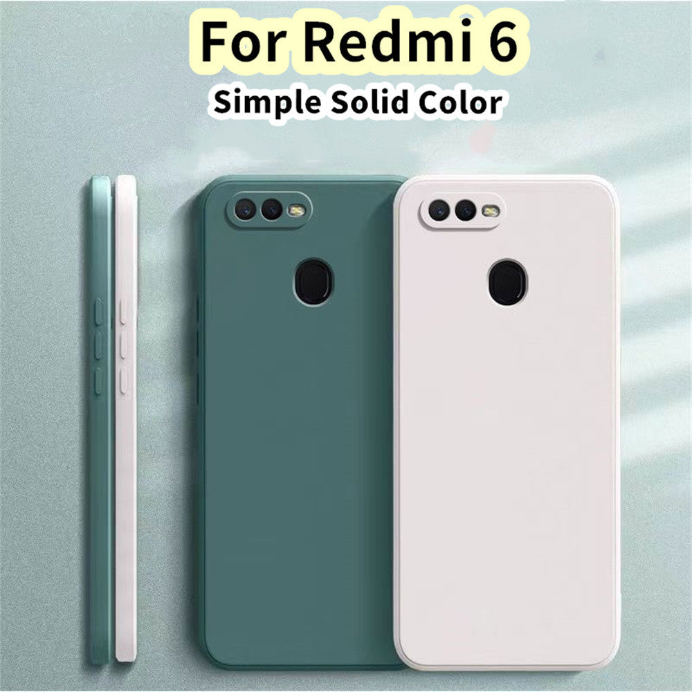 For Redmi 6 Cover Drop and wear resistant Silicone Full Case Classic Simple Solid Color Phone Case Cover
