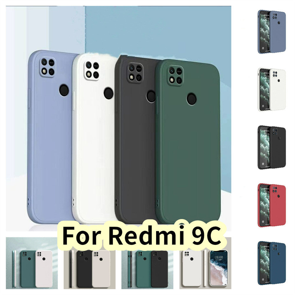 For Redmi 9C Cover Drop and wear resistant Silicone Full Case Classic Simple Solid Color Phone Case Cover