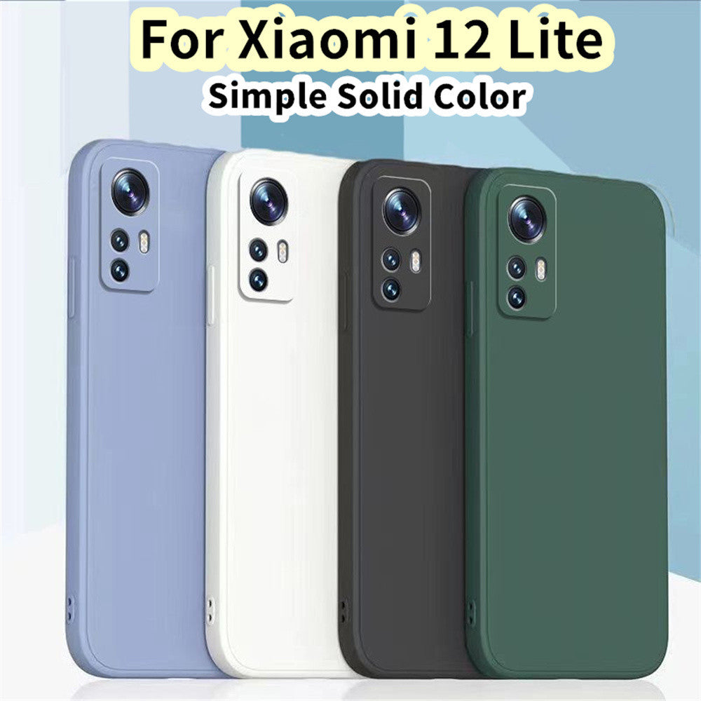 For Xiaomi 12 Lite Cover Drop and wear resistant Silicone Full Case Classic Simple Solid Color Phone Case Cover