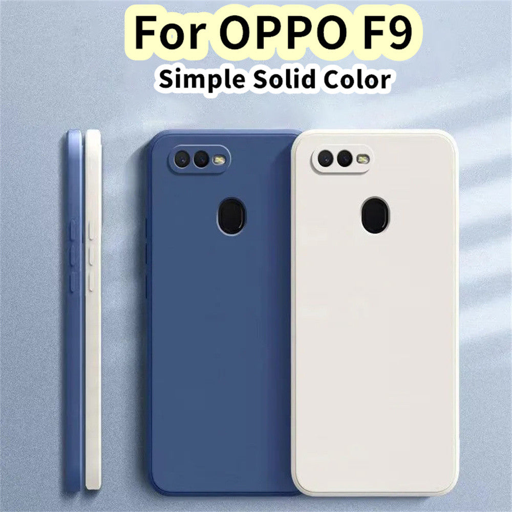 For OPPO F9 Cover Drop and wear resistant Silicone Full Case Classic Simple Solid Color Phone Case Cover
