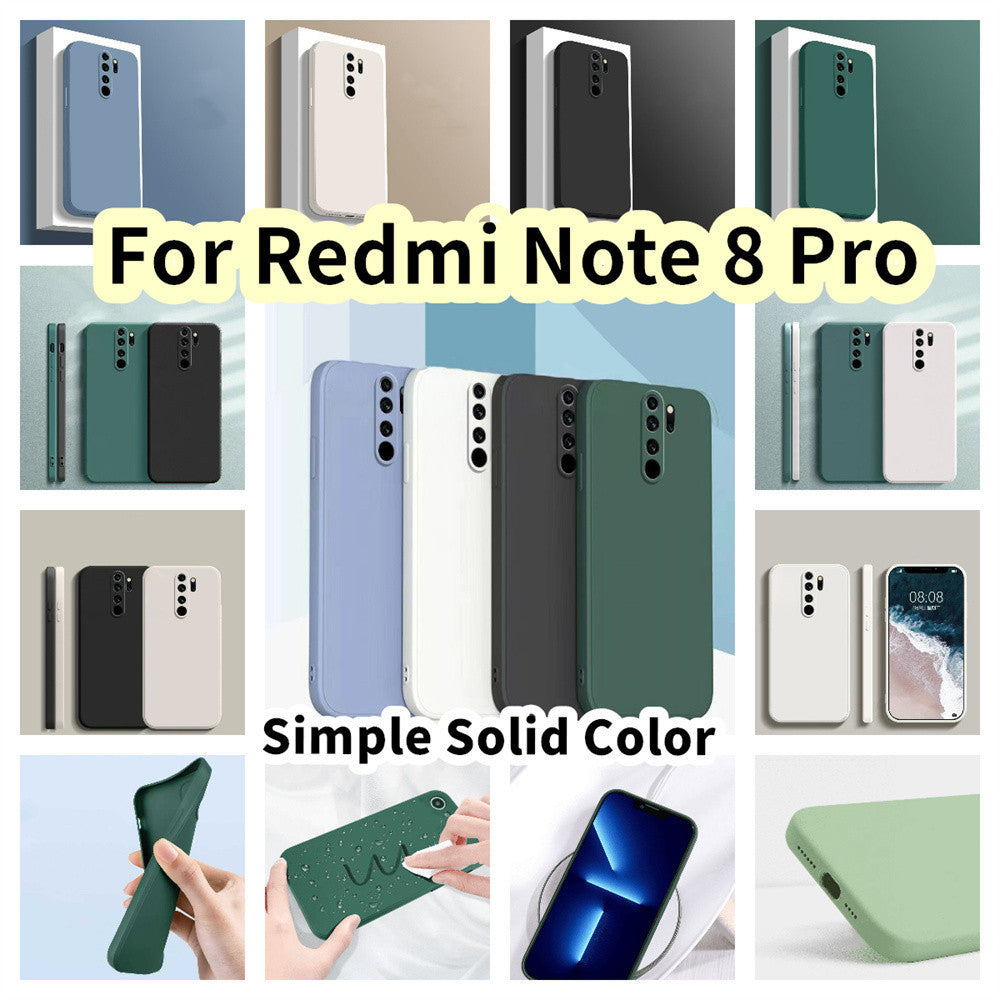 For Redmi Note 8 Pro Cover Drop and wear resistant Silicone Full Case Classic Simple Solid Color Phone Case Cover