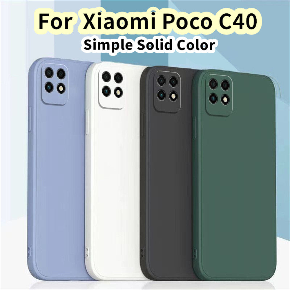 For Xiaomi Poco C40 Cover Drop and wear resistant Silicone Full Case Classic Simple Solid Color Phone Case Cover
