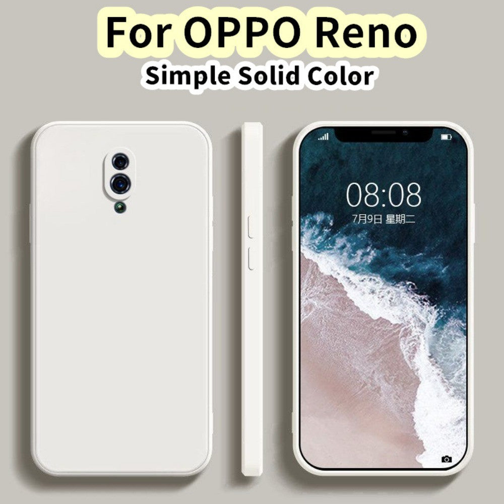 For OPPO Reno Cover Drop and wear resistant Silicone Full Case Classic Simple Solid Color Phone Case Cover