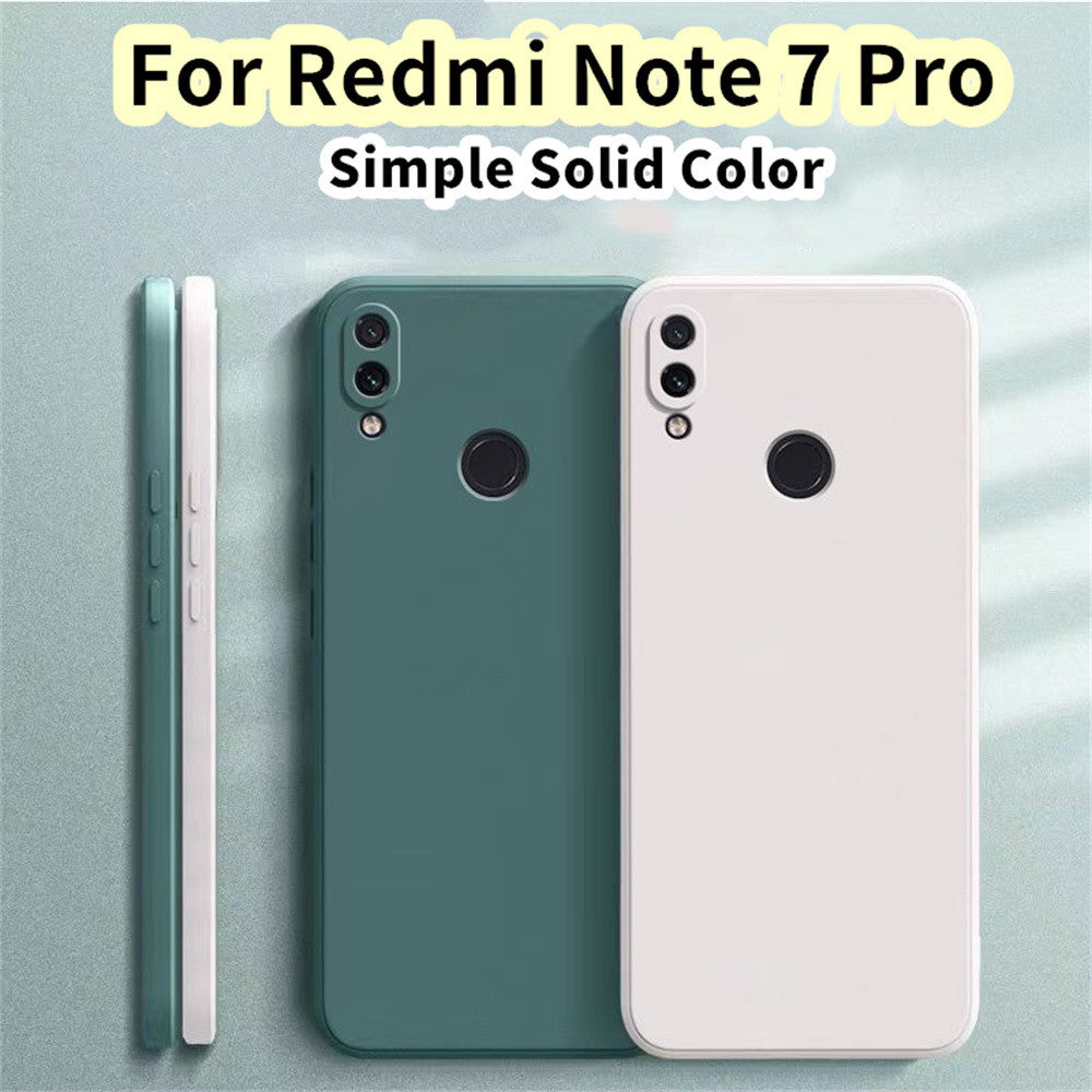 For Redmi Note 7 Pro Cover Drop and wear resistant Silicone Full Case Classic Simple Solid Color Phone Case Cover