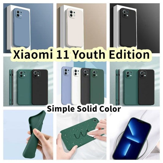 For Xiaomi 11 Youth Edition Cover Drop and wear resistant Silicone Full Case Classic Simple Solid Color Phone Case Cover