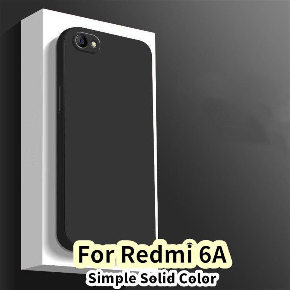 For Redmi 6A Cover Drop and wear resistant Silicone Full Case Classic Simple Solid Color Phone Case Cover