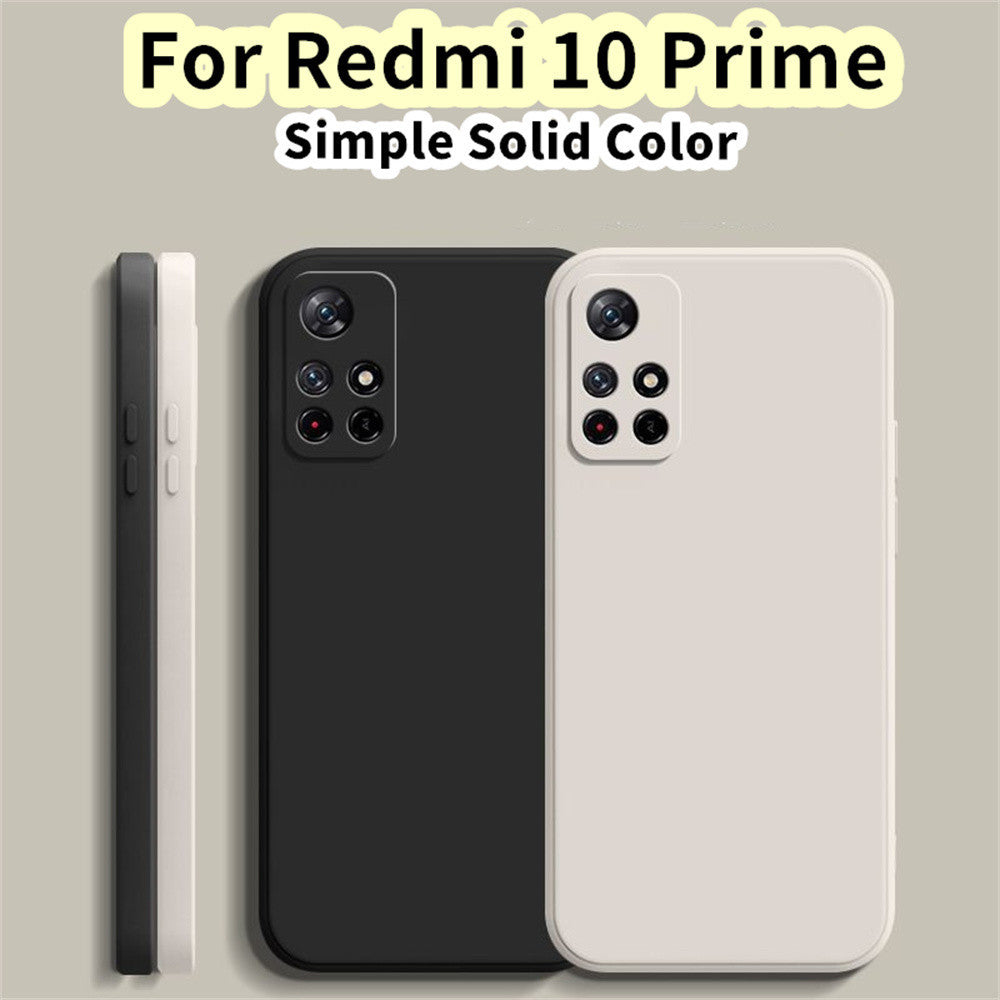 For Redmi 10 Prime Cover Drop and wear resistant Silicone Full Case Classic Simple Solid Color Phone Case Cover