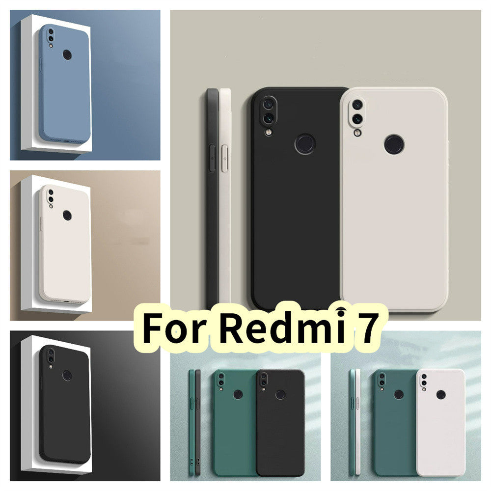 For Redmi 7 Cover Drop and wear resistant Silicone Full Case Classic Simple Solid Color Phone Case Cover