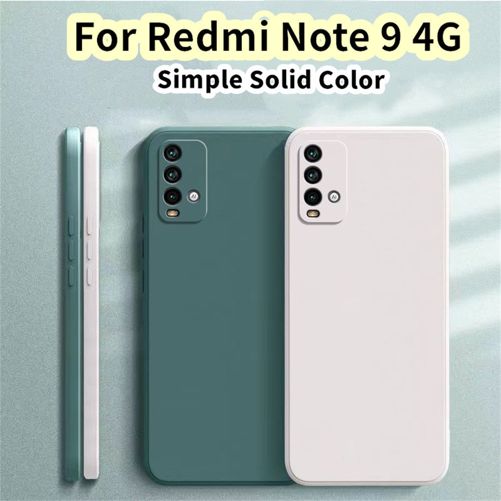 For Redmi Note 9 4G Cover Drop and wear resistant Silicone Full Case Classic Simple Solid Color Phone Case Cover