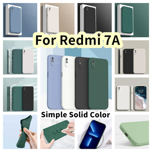 For Redmi 7A Cover Drop and wear resistant Silicone Full Case Classic Simple Solid Color Phone Case Cover