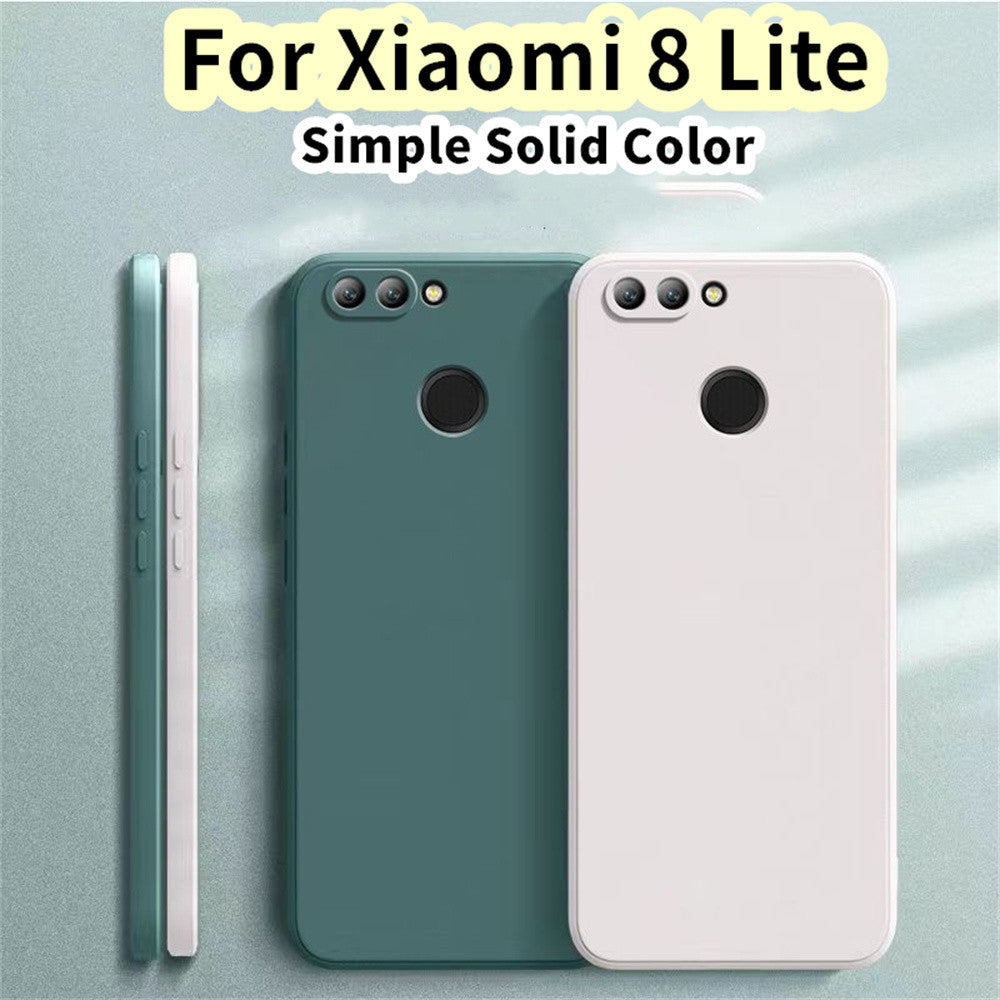 For Xiaomi 8 Lite Cover Drop and wear resistant Silicone Full Case Classic Simple Solid Color Phone Case Cover