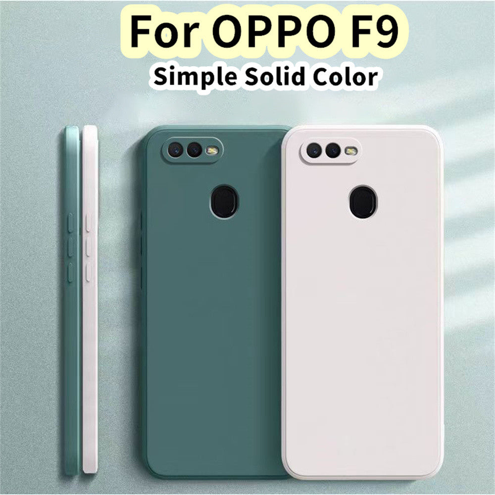 For OPPO F9 Cover Drop and wear resistant Silicone Full Case Classic Simple Solid Color Phone Case Cover