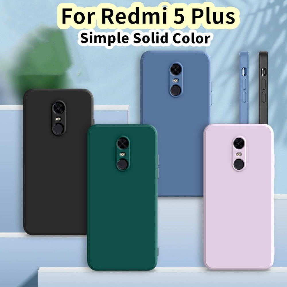 For Redmi 5 Plus Cover Drop and wear resistant Silicone Full Case Classic Simple Solid Color Phone Case Cover