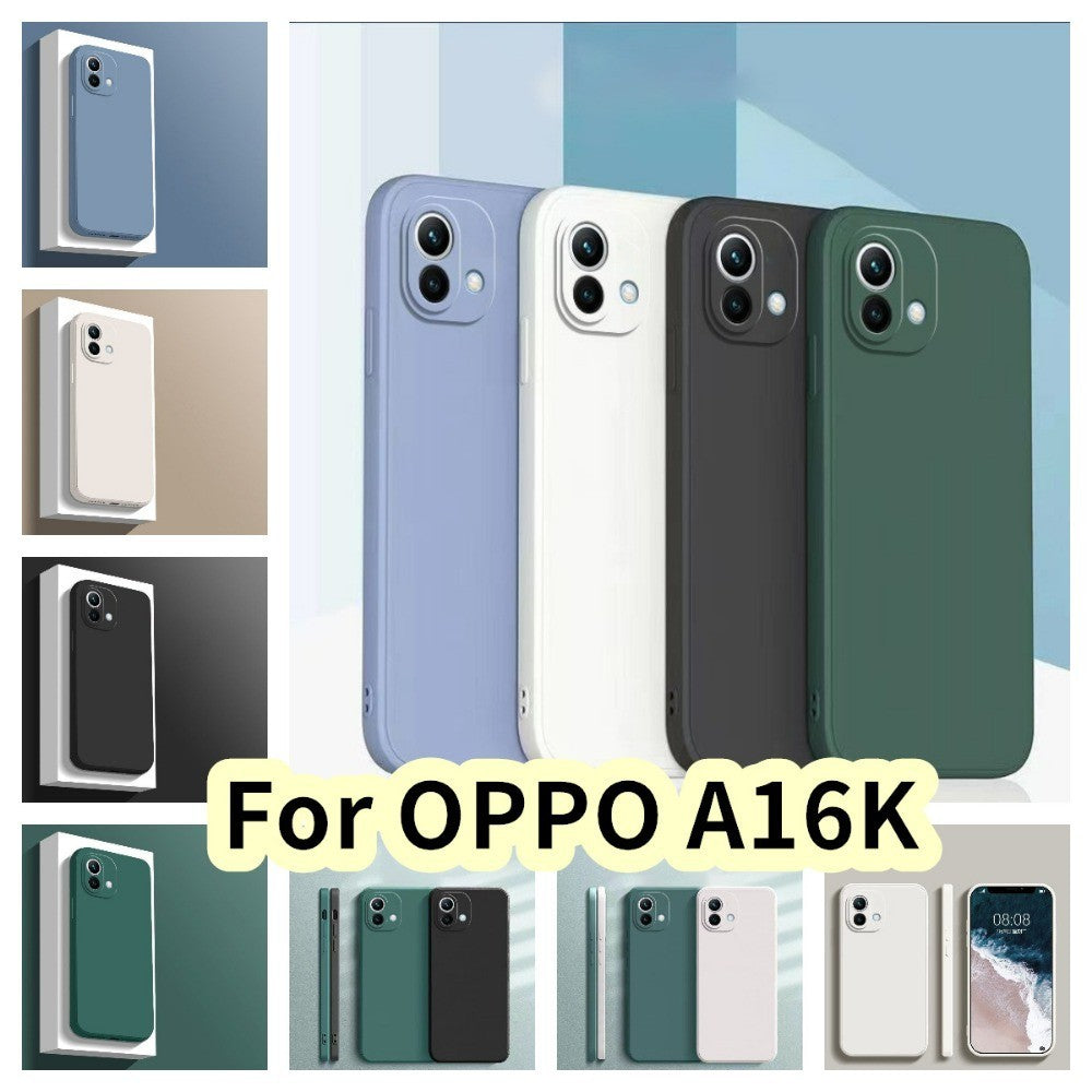 For OPPO A16K Cover Drop and wear resistant Silicone Full Case Classic Simple Solid Color Phone Case Cover