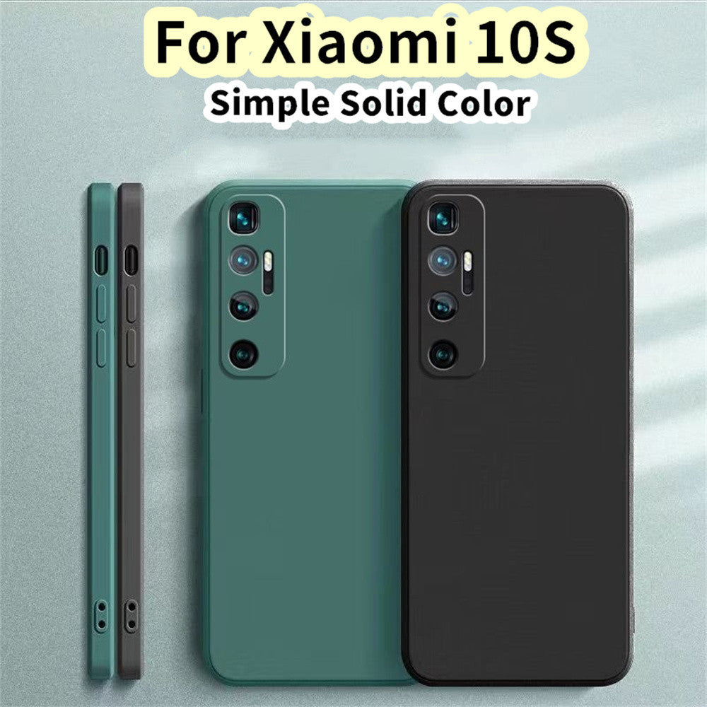 For Xiaomi 10S Cover Drop and wear resistant Silicone Full Case Classic Simple Solid Color Phone Case Cover