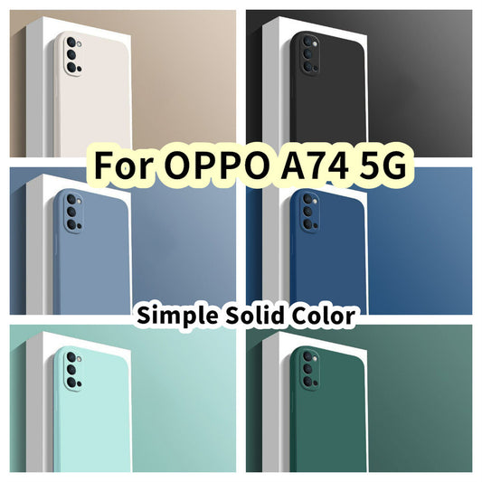 For OPPO A74 5G Cover Drop and wear resistant Silicone Full Case Classic Simple Solid Color Phone Case Cover