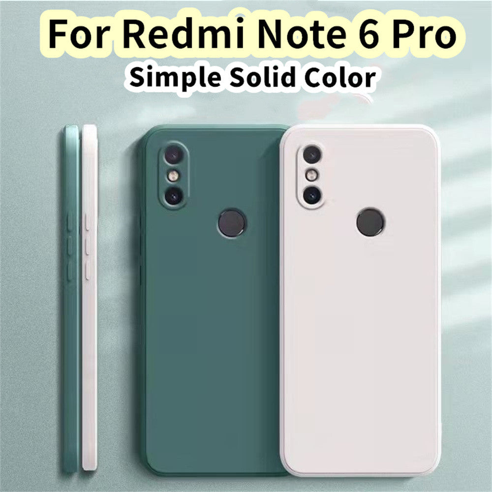 For Redmi Note 6 Pro Cover Drop and wear resistant Silicone Full Case Classic Simple Solid Color Phone Case Cover