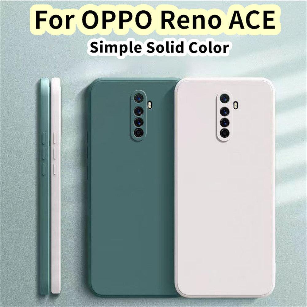 For OPPO Reno ACE Cover Drop and wear resistant Silicone Full Case Classic Simple Solid Color Phone Case Cover