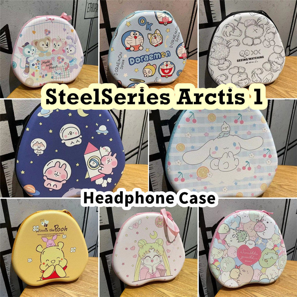 For SteelSeries Arctis 1 Headphone Case Cartoon Creative Patterns Headset Earpads Storage Bag Casing Box