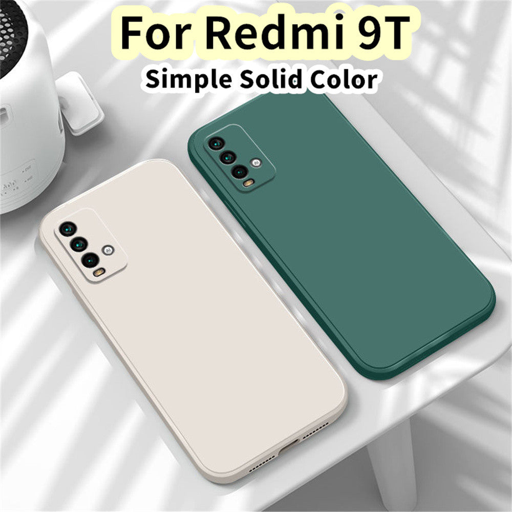 For Redmi 9T Cover Drop and wear resistant Silicone Full Case Classic Simple Solid Color Phone Case Cover