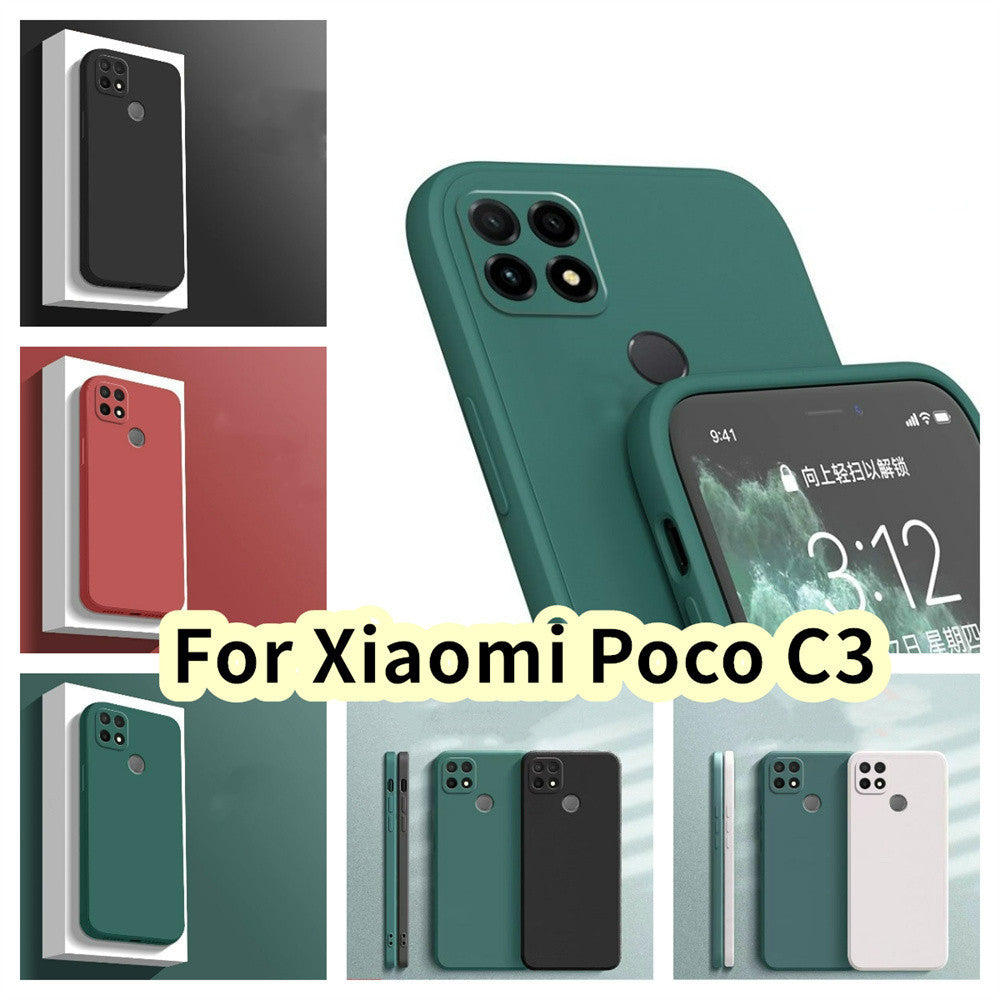 For Xiaomi Poco C3 Cover Drop and wear resistant Silicone Full Case Classic Simple Solid Color Phone Case Cover
