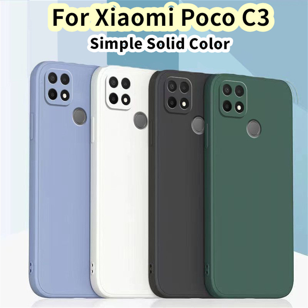 For Xiaomi Poco C3 Cover Drop and wear resistant Silicone Full Case Classic Simple Solid Color Phone Case Cover