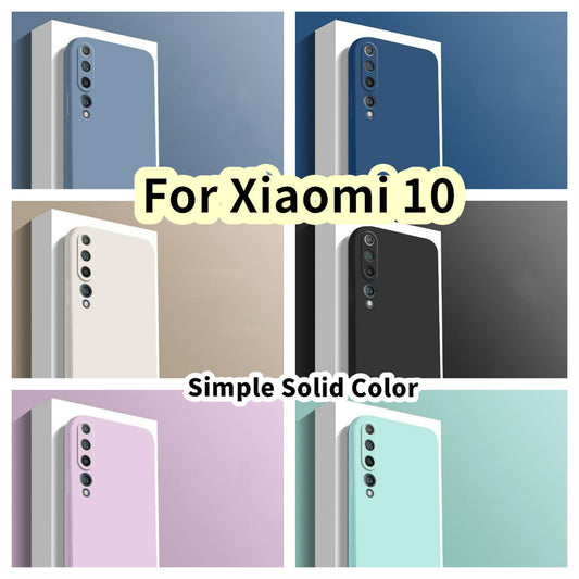 For Xiaomi 10 Cover Drop and wear resistant Silicone Full Case Classic Simple Solid Color Phone Case Cover
