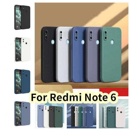For Redmi Note 6 Cover Drop and wear resistant Silicone Full Case Classic Simple Solid Color Phone Case Cover