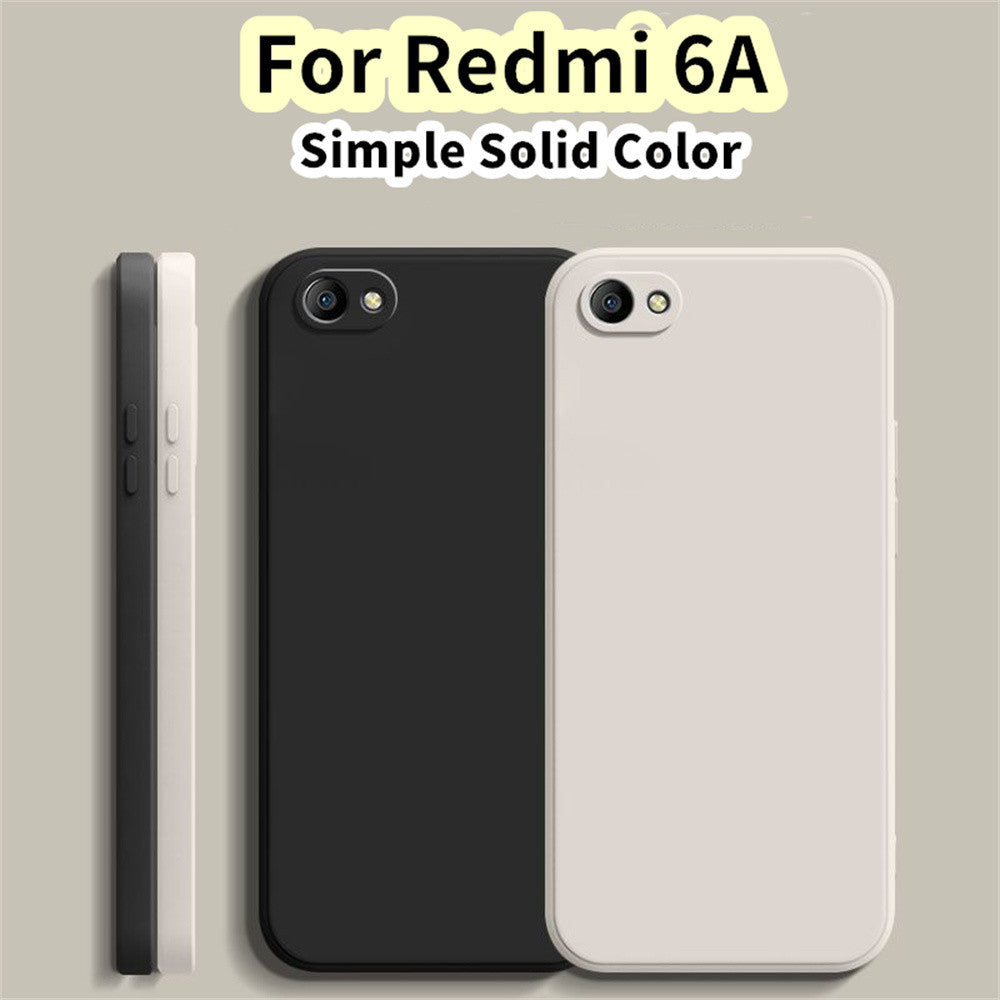 For Redmi 6A Cover Drop and wear resistant Silicone Full Case Classic Simple Solid Color Phone Case Cover