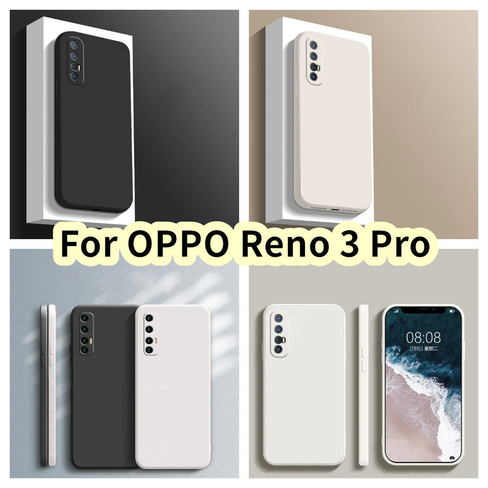 For OPPO Reno 3 Pro Cover Drop and wear resistant Silicone Full Case Classic Simple Solid Color Phone Case Cover