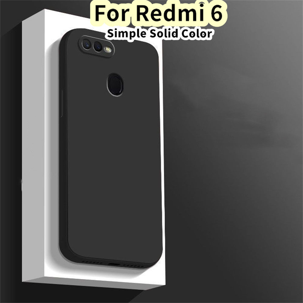 For Redmi 6 Cover Drop and wear resistant Silicone Full Case Classic Simple Solid Color Phone Case Cover