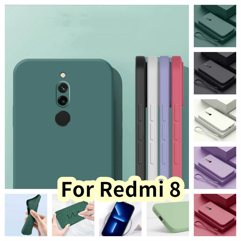 For Redmi 8 Cover Drop and wear resistant Silicone Full Case Classic Simple Solid Color Phone Case Cover