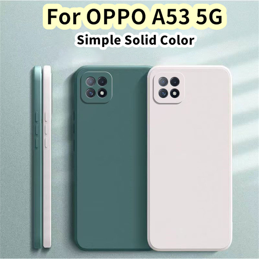 For OPPO A53 5G Cover Drop and wear resistant Silicone Full Case Classic Simple Solid Color Phone Case Cover