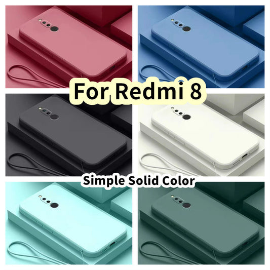 For Redmi 8 Cover Drop and wear resistant Silicone Full Case Classic Simple Solid Color Phone Case Cover