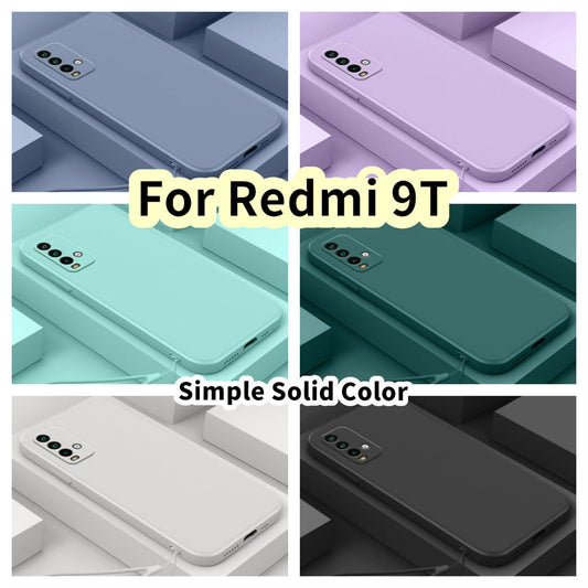 For Redmi 9T Cover Drop and wear resistant Silicone Full Case Classic Simple Solid Color Phone Case Cover