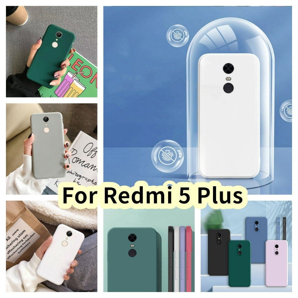 For Redmi 5 Plus Cover Drop and wear resistant Silicone Full Case Classic Simple Solid Color Phone Case Cover
