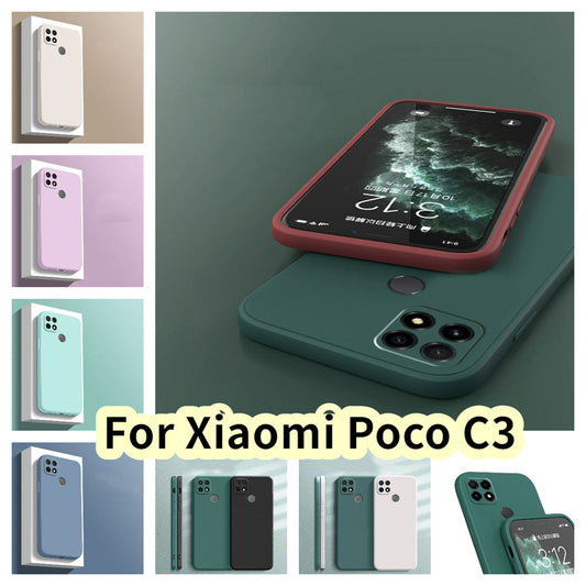 For Xiaomi Poco C3 Cover Drop and wear resistant Silicone Full Case Classic Simple Solid Color Phone Case Cover