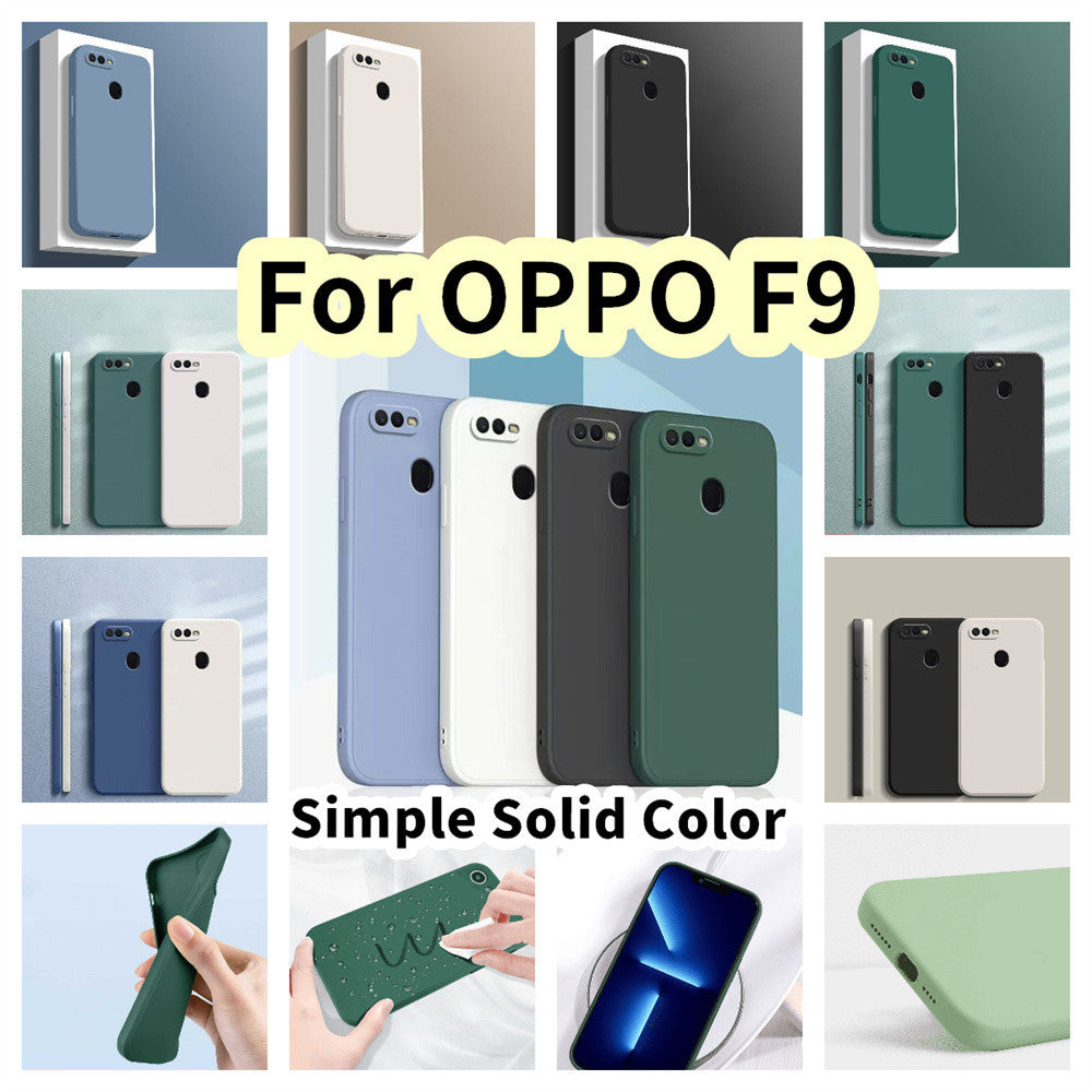 For OPPO F9 Cover Drop and wear resistant Silicone Full Case Classic Simple Solid Color Phone Case Cover