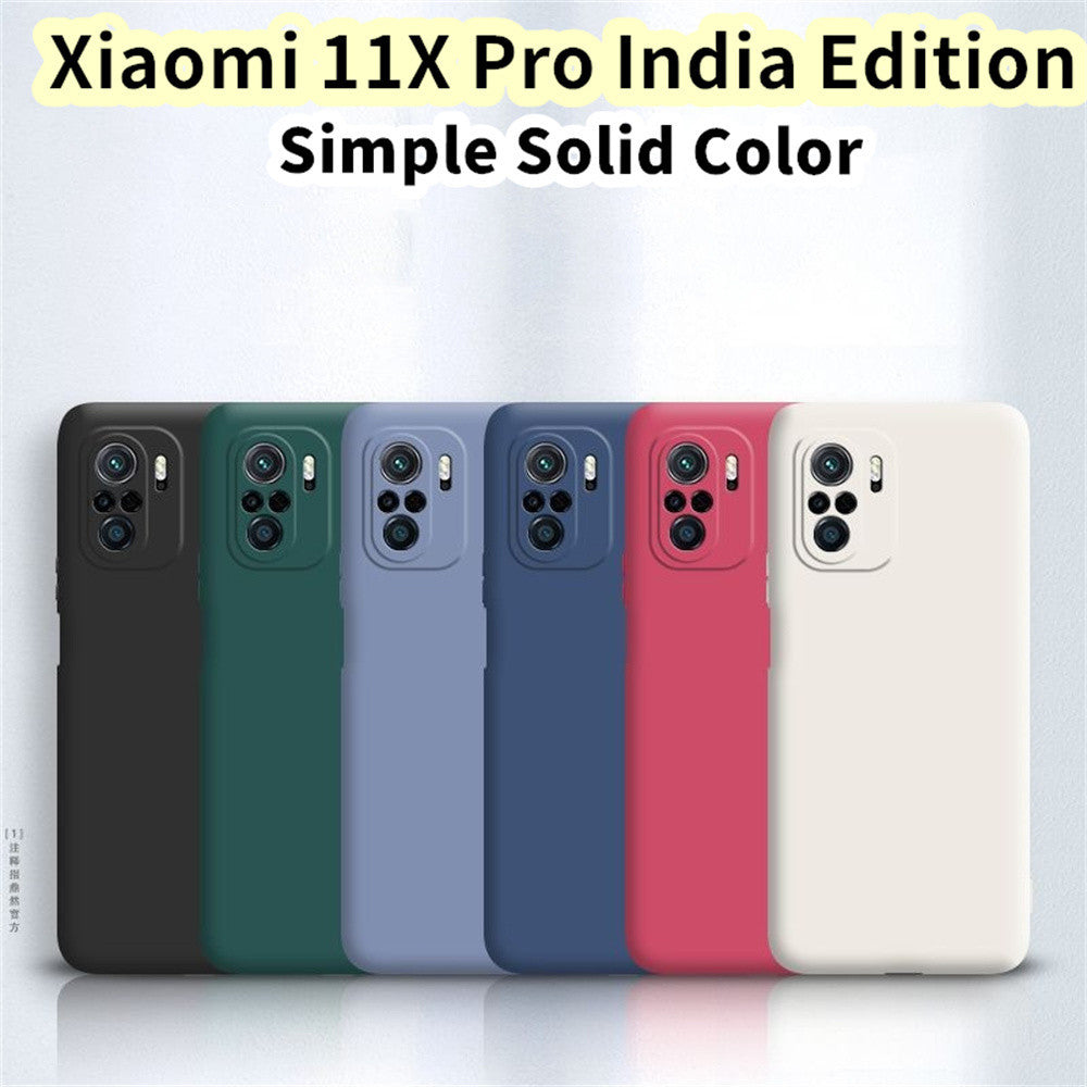 For Xiaomi 11X Pro India Edition Cover Drop and wear resistant Silicone Full Case Classic Simple Solid Color Phone Case Cover