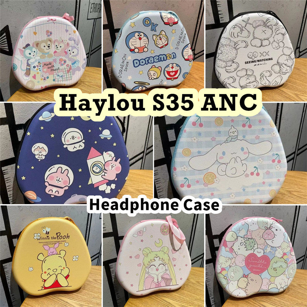 For Haylou S35 ANC Headphone Case Cartoon Creative Patterns Headset Earpads Storage Bag Casing Box