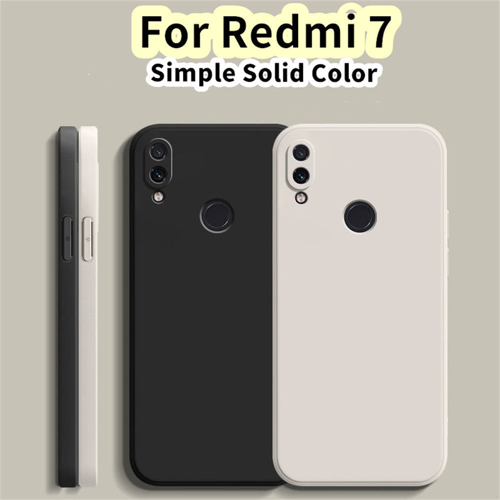 For Redmi 7 Cover Drop and wear resistant Silicone Full Case Classic Simple Solid Color Phone Case Cover