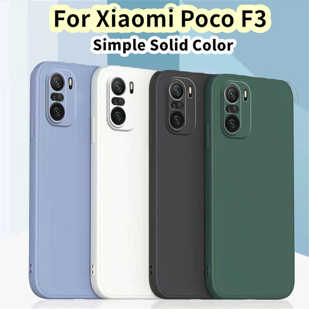 For Xiaomi Poco F3 Cover Drop and wear resistant Silicone Full Case Classic Simple Solid Color Phone Case Cover
