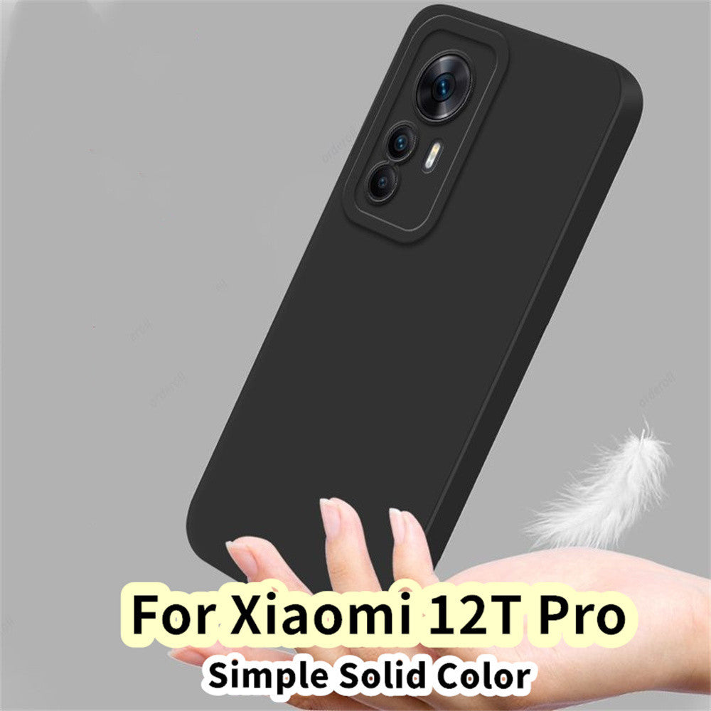 For Xiaomi 12T Pro Cover Drop and wear resistant Silicone Full Case Classic Simple Solid Color Phone Case Cover